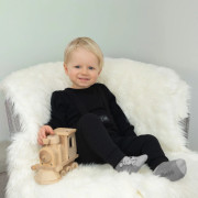 Rastúce rebrované nohavice s trakmi Color Black Esito