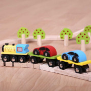 Nákladný vlak s autami a koľajami Bigjigs Rail