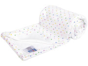 Ľahká letná deka 100 x 150 cm biela s hviezdičkami