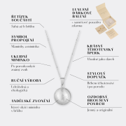 Tehotenský šperk bola Moon strieborná s brúseným povrchom + retiazka Moniel