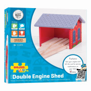 Tehlové depo pre dvoch vláčikov Bigjigs Rail