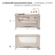 KINDERKRAFT Postieľka cestovná Joy 2 s doplnkami Beige