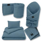 Luxusné detské mušelínové obliečky Denim blue 100 x 135 cm Esito