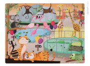 Puzzle dotykové Deň v zoologickej záhrade s textúrou 20 ks Janod