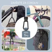 Multifunkčný popruh so skobou Deluxe 2 ks Black Zopa