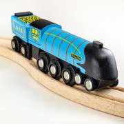 Drevená replika lokomotívy Mallard + 3 koľaje Bigjigs Rail