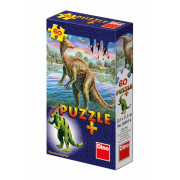 Puzzle Dinosaury 60 dielikov+figúrka v krabičke