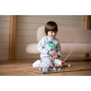 Autožeriav s magnetom - drevená skladačka 14 dielov Cubika