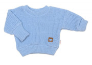 Rastúci oversize pletený svetrík pre bábätko sv. modrý Baby Nellys