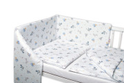 3-dielna sada Mantinel s obliečkami Hračky biela 135x100 cm Baby Nellys