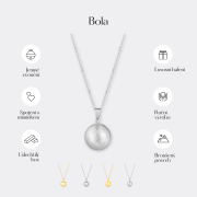 Tehotenský šperk bola Moon strieborná s brúseným povrchom + retiazka Moniel