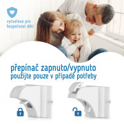 Magnetické zámky biele na skrine a zásuvky sada 4 ks + 1x magnetický kľúč Sipo