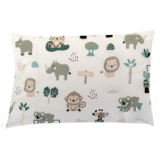Obliečky 120x90 cm (perinka + vankúšik) Pojazdná zoo/sivá Bomimi