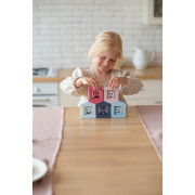 Farebné domčeky - drevená stavebnica 30 dielov Cubika