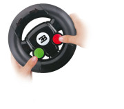 BB Junior RC - modré Bugatti Divo so svetlami a zvukmi na diaľkové ovládanie s volantom 2,4 Ghz