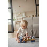 Kamión s autami - drevená skladačka 12 dielov Cubika