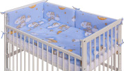 Detská postieľka s kompletnou výbavou 120 x 60 cm, mráčik modrá Scarlett