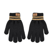 Detské pletené prstové rukavice s nášivkou 6 - 8 rokov