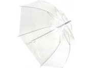 Dáždnik priehľadný biely svadobný plast/kov 82cm