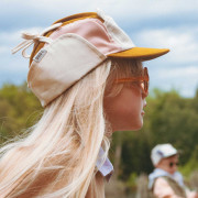 Šiltovka Ours'on pink - brown s ochranou krku UPF 50+ KiETLA