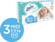 LINTEO BABY Premium Plienky jednorazové 3 MIDI (5-9 kg) 54 ks