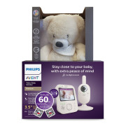 Chůvička dětská video SCD891/26+Nattou Uspáváček 4v1 Sleepy Bear Beige Philips Avent