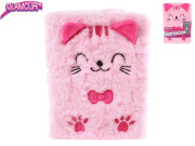 Glamour plyšový zápisník mačka 80 strán