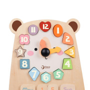Výukové hodiny medveď - vkladačka drevené 26x29x5 cm