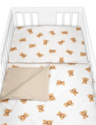 Mantinel s obliečkami do postieľky 3dielna biela sada Míša, bavlna Baby Nellys