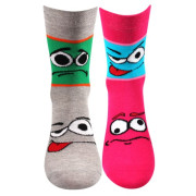 Ponožky vtipné slabé Tlamik mix dievčenské (2 páry)