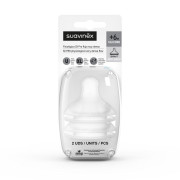 Suavinex Cumlík širokohrdlý okrúhly Silikón UNI 2 ks