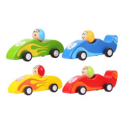 Farebné drevené závodné auto 1ks Bigjigs Toys