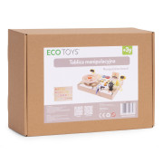 Drevená Montessori manipulačná tabuľa pre deti LED senzorická s volantom auta