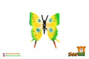 Motýľ tropický Papilio/vidlochvost zeleno-žltý zooted plast 5,5 cm