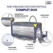 Complet duo cestovná postieľka s druhým dňom a hrazdičkou Asalvo
