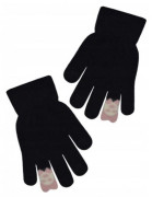 Dievčenské zimné, prstové rukavice, čierne