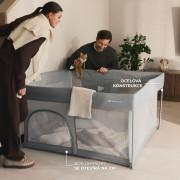 Ohrádka pre deti skladacia Ziki Light Grey Kinderkraft