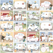 Omaľovánky s pastelkami Doprava Jim