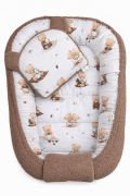 Obojstranné hniezdočko s vankúšikom boucle 50 x 80 cm Čarovný Méďa hnedý Baby Nellys