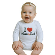 Body s potlačou New Baby I love Mum and Dad