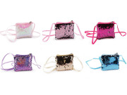 Dievčenská kabelka / puzdro na krk s flitrami 11x10 cm