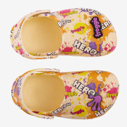 Detské nazúvaky clogsy žlté Hero + amulet Little Frog Coqui