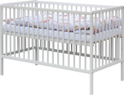 Detská postieľka s kompletnou výbavou biela 120 x 60 cm Zajačik ružový Scarlett