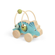 Triceratops na kolieskach s korálkovým labyrintom Bigjigs Toys