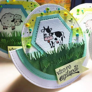 Detská drevená pečiatky Aladine Stampo Bambino, 8 ks - Farma