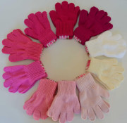 Zimné dievčenské prstové rukavičky pletené Veľ. L (5 rokov a viac)