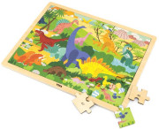 Drevené puzzle 48 dielikov Viga - dinosaury