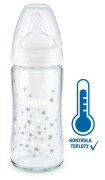 Sklenená dojčenská fľaša NUK FC s kontrolou teploty 240 ml