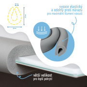 Ochranná páska penová šedá na ochranu hrán a rohov skleneného nábytku 1 ks (2 m) Sipo