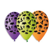 Balónik pastel 30 cm Halloween potlač 10 ks